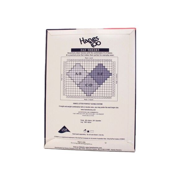 Vtg Hanes Day Sheer Control Top Panty Hose Sandalfoot Barely Black Size EF - Picture 3 of 3